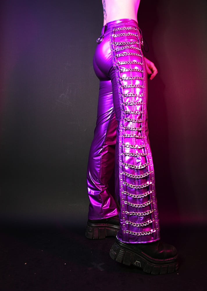 Image of PAINKILLER METALLIC CHAIN PANTS