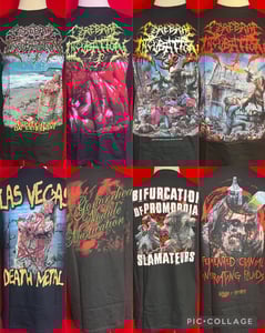 Image of Officially Licensed Cerebral Incubation Comprehensive Discography Cover Art Shirts!!!