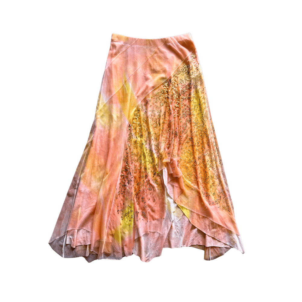Image of ORANGE EMBELLISHED MESH FAIRY SKIRT