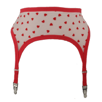 Image 1 of Velvet Heart Mesh Garter Belt