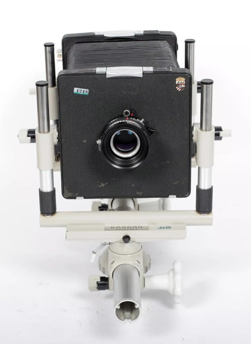 Image of Linhof Kardan Color 45 S 4X5 camera w/ 150mm MC Lens + film + holders #4248