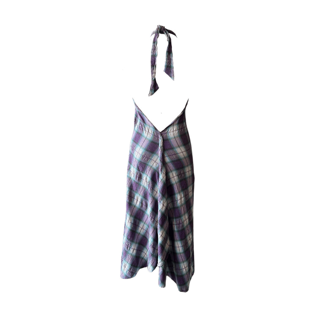 Image of DIESEL PLAID HALTER DRESS