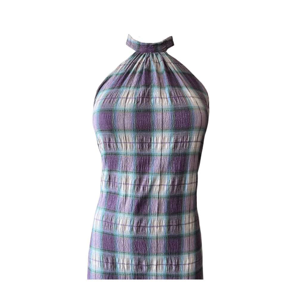 Image of DIESEL PLAID HALTER DRESS