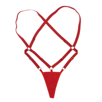 Image 1 of Red G-String Body Harness (Silver)