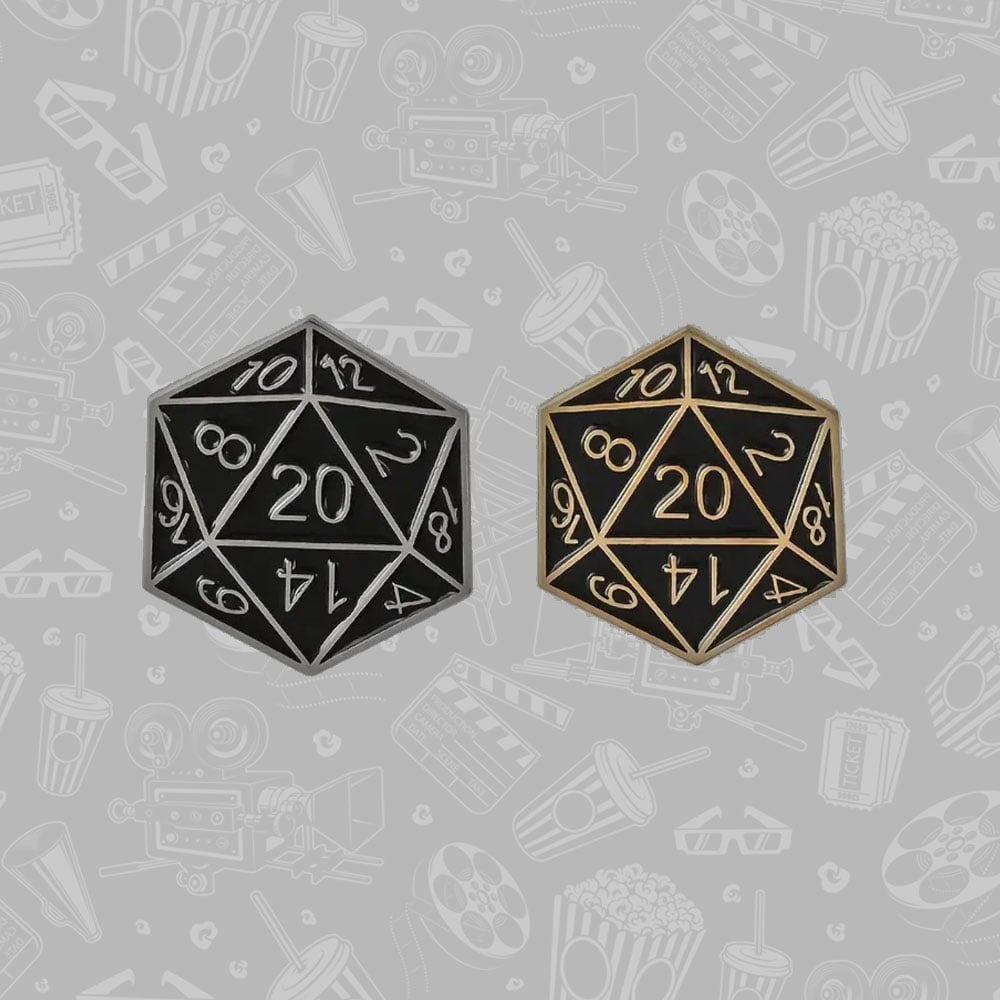 D20 Enamel Pin