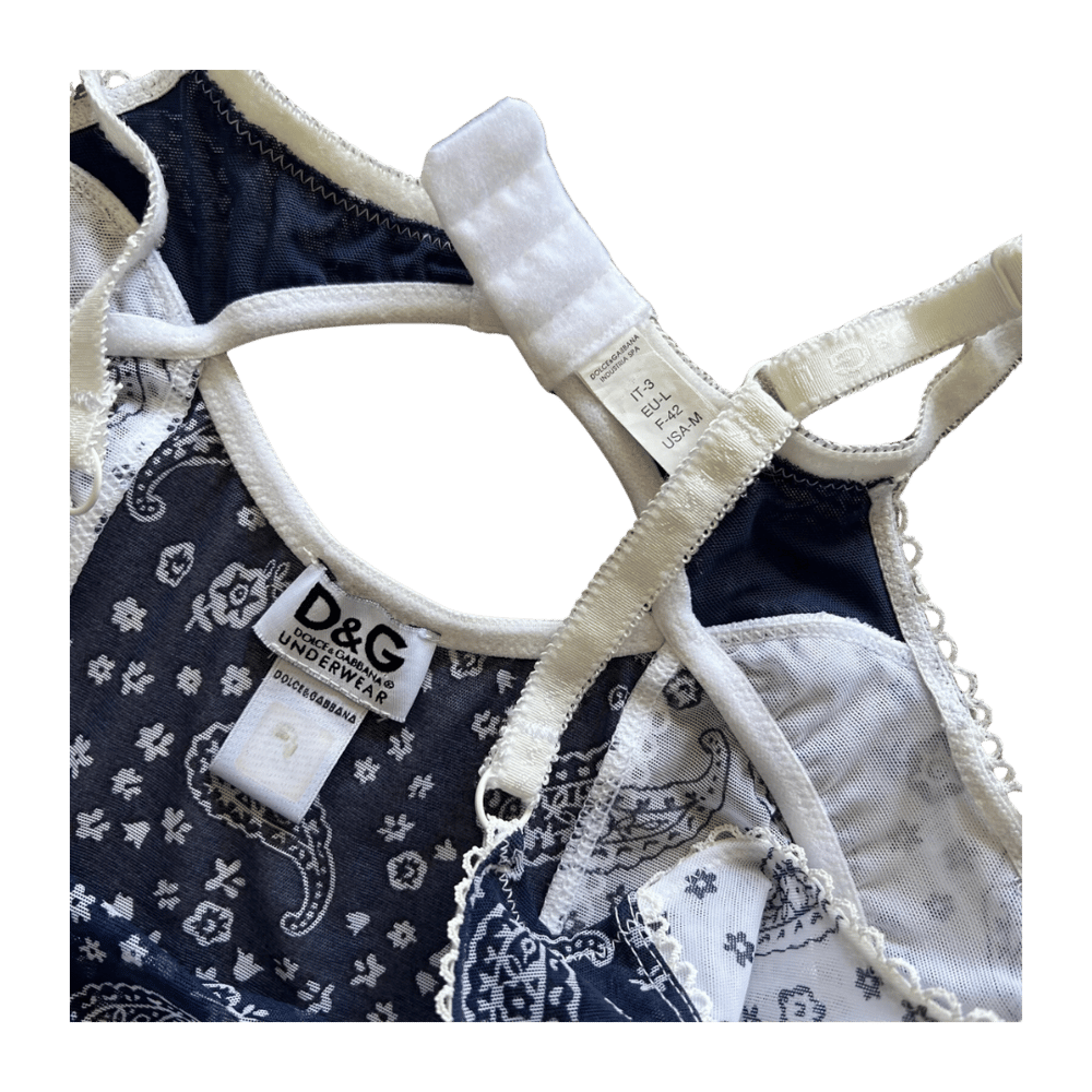 Image of DOLCE & GABBANA PAISLEY PRINT MESH TOP
