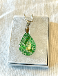 Image 2 of Rose's Crafts - necklace pendant, green tones