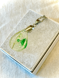 Image 3 of Rose's Crafts - necklace pendant, green tones