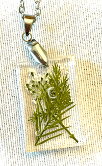 Image 2 of Rose's Crafts - necklace pendant, rectangle or square with flowers