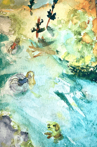 Rose's Crafts "Cabin Fever" Photo Print of Water Color- 3 by 5 matte paper