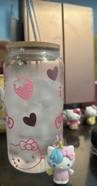 Image 5 of Glass Libby Cup | Pink Hello Kitty