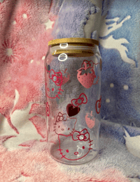 Image 2 of Glass Libby Cup | Pink Hello Kitty