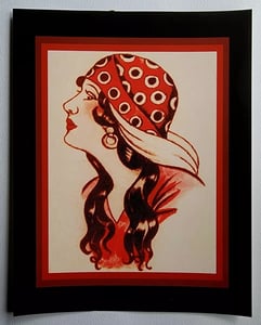 Image of antique ben corday gypsy pinup los angeles tattoo flash tattooing 9x12 giclee