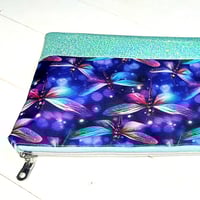 Image 2 of Aqua Dragonfly Pencil Case