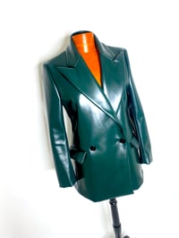 Image 2 of 🎀 FISHING CAPSULE 🎀 MM6 MAISON MARGIELA RUNWAY OILSKIN GREEN SUIT SHOULDER JACKET