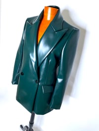 Image 3 of 🎀 FISHING CAPSULE 🎀 MM6 MAISON MARGIELA RUNWAY OILSKIN GREEN SUIT SHOULDER JACKET