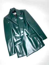 Image 1 of 🎀 FISHING CAPSULE 🎀 MM6 MAISON MARGIELA RUNWAY OILSKIN GREEN SUIT SHOULDER JACKET