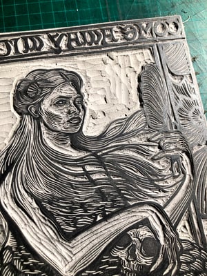 'The Mermaid of Zennor' linocut print 