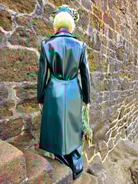 Image 16 of 🎀 FISHING CAPSULE 🎀 MM6 MAISON MARGIELA RUNWAY OILSKEEN GREEN OPEN BACK DRESS
