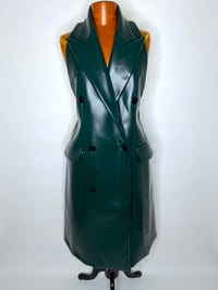 Image 4 of 🎀 FISHING CAPSULE 🎀 MM6 MAISON MARGIELA RUNWAY OILSKEEN GREEN OPEN BACK DRESS