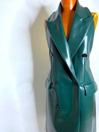 Image 5 of 🎀 FISHING CAPSULE 🎀 MM6 MAISON MARGIELA RUNWAY OILSKEEN GREEN OPEN BACK DRESS