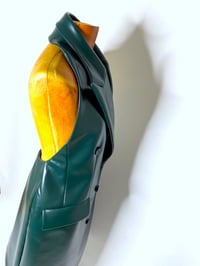 Image 6 of 🎀 FISHING CAPSULE 🎀 MM6 MAISON MARGIELA RUNWAY OILSKEEN GREEN OPEN BACK DRESS