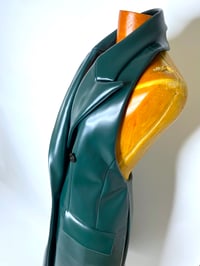 Image 7 of 🎀 FISHING CAPSULE 🎀 MM6 MAISON MARGIELA RUNWAY OILSKEEN GREEN OPEN BACK DRESS