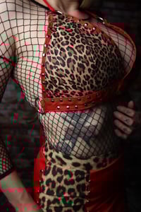Image 6 of  Genuine red leather leopard top