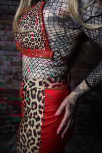Image 5 of  Genuine red leather leopard top