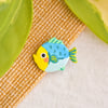 Blue Fishy Clay Pin