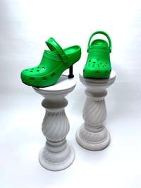 Image 3 of 🎀 FISHING CAPSULE 🎀 BALENCIAGA KAWAII GREEN CROCS HEEL MULES