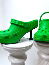 Image 6 of 🎀 FISHING CAPSULE 🎀 BALENCIAGA KAWAII GREEN CROCS HEEL MULES