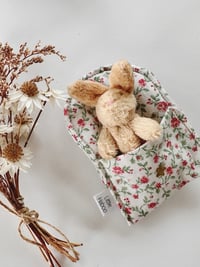 Image 5 of Tiny Plush bunny - Red and green floral