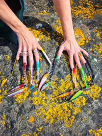 Image 3 of 🎀 FISHING CAPSULE 🎀 UNIQUE PIECE HANDPAINTED TRIBAL FISHING NAIL SET