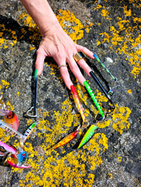 Image 2 of 🎀 FISHING CAPSULE 🎀 UNIQUE PIECE HANDPAINTED TRIBAL FISHING NAIL SET