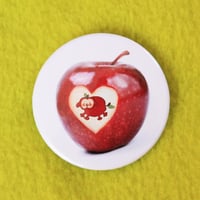 Apple heart pin