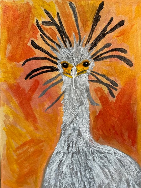 Image of Secretary Bird - original oil painting