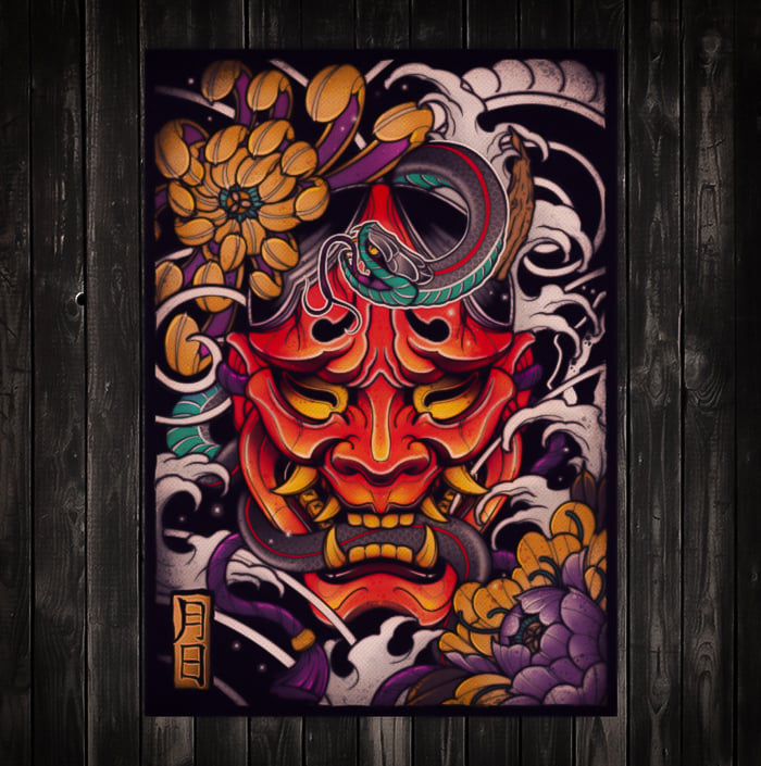 Image of hannya and snake