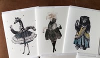 Image 3 of Set #3 - 7 Blank Greeting Cards Exquisite Corpse Surreal Anthropomorphic Creatures