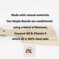 Image 9 of Hardwood Maple Cutting Board or Charcuterie Board, Solid Maple Wood Cheese Board