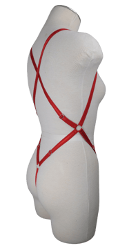 Image 3 of Red G-String Body Harness (Silver)