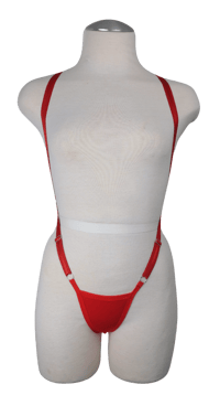 Image 2 of Red G-String Body Harness (Silver)