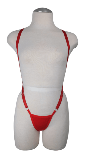 Red G-String Body Harness (Silver)