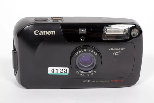 Image of Canon Sure Shot M/Prima Mini/Autoboy F 35mm filmcamera with 32mm F3.5 lens #4123