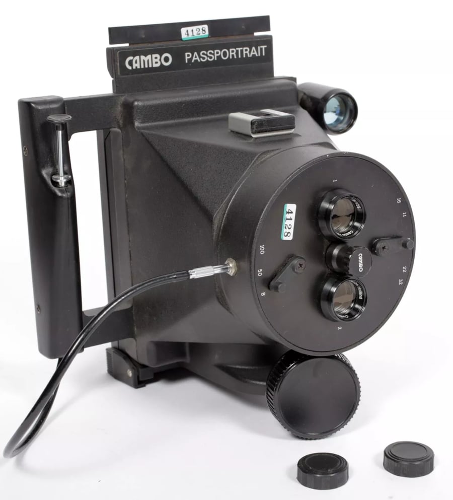 Image of Cambo Handheld passportrait double shot polaroid camera Cambonar 125mm F8 #4128