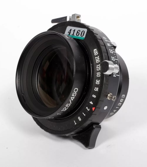 Image of Fuji Fujinon C 450mm F12.5 lens in all black Copal #1 shutter #4160