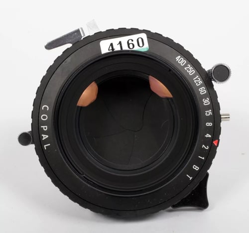 Image of Fuji Fujinon C 450mm F12.5 lens in all black Copal #1 shutter #4160