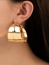 Image 1 of Wide Hoop Earrings 