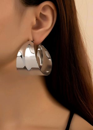 Image of Wide Hoop Earrings 