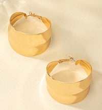 Image 5 of Wide Hoop Earrings 
